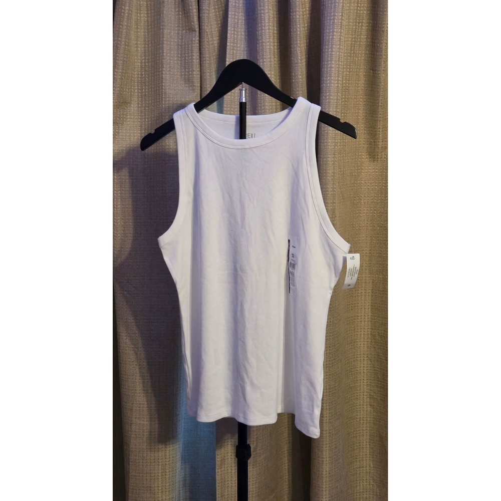 NWT Time And Tru Fitted Tank Spandex Blend Women's Size XXL (20) White